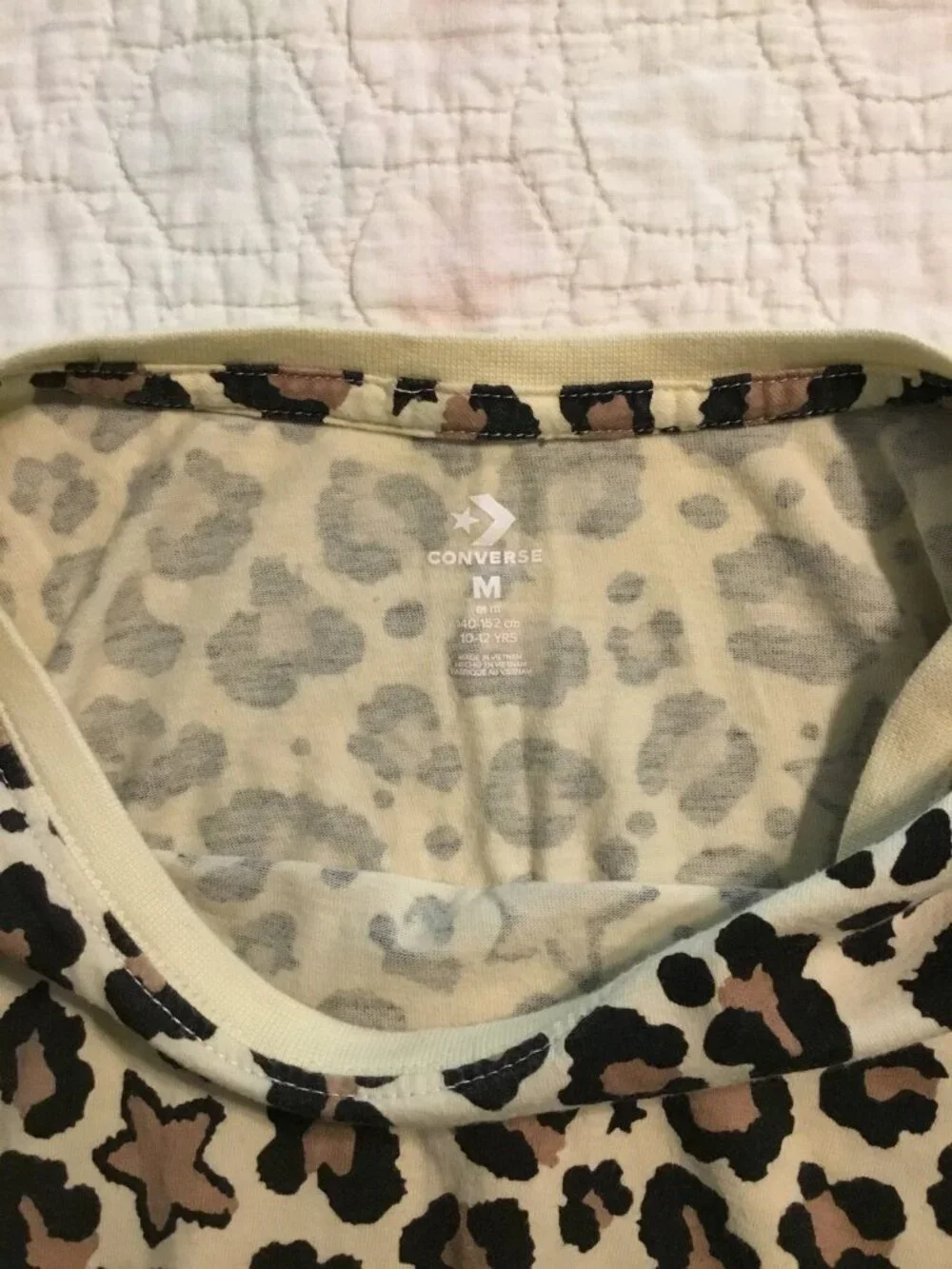 CONVERSE - Crop Top Cheetah Print T-shirt - Size: Girls M (10-12)